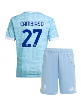 Detské Futbalové oblečenie Juventus Andrea Cambiaso #27 2025-26 Krátky Rukáv - Preč (+ trenírky)